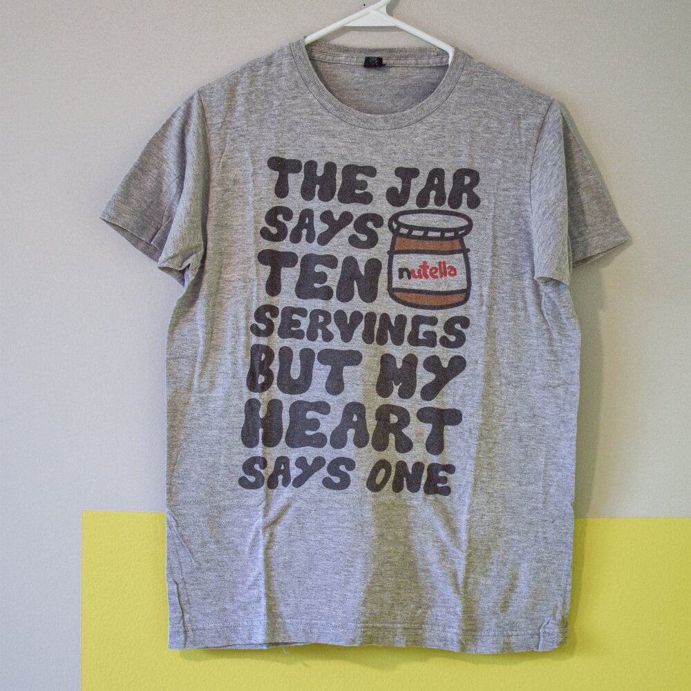 Fun Nutella Grey Fitted T-Shirt